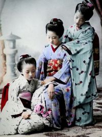 An 1890s study of young Japanese girls by K. TAMAMURA of Yokohama, Japan.